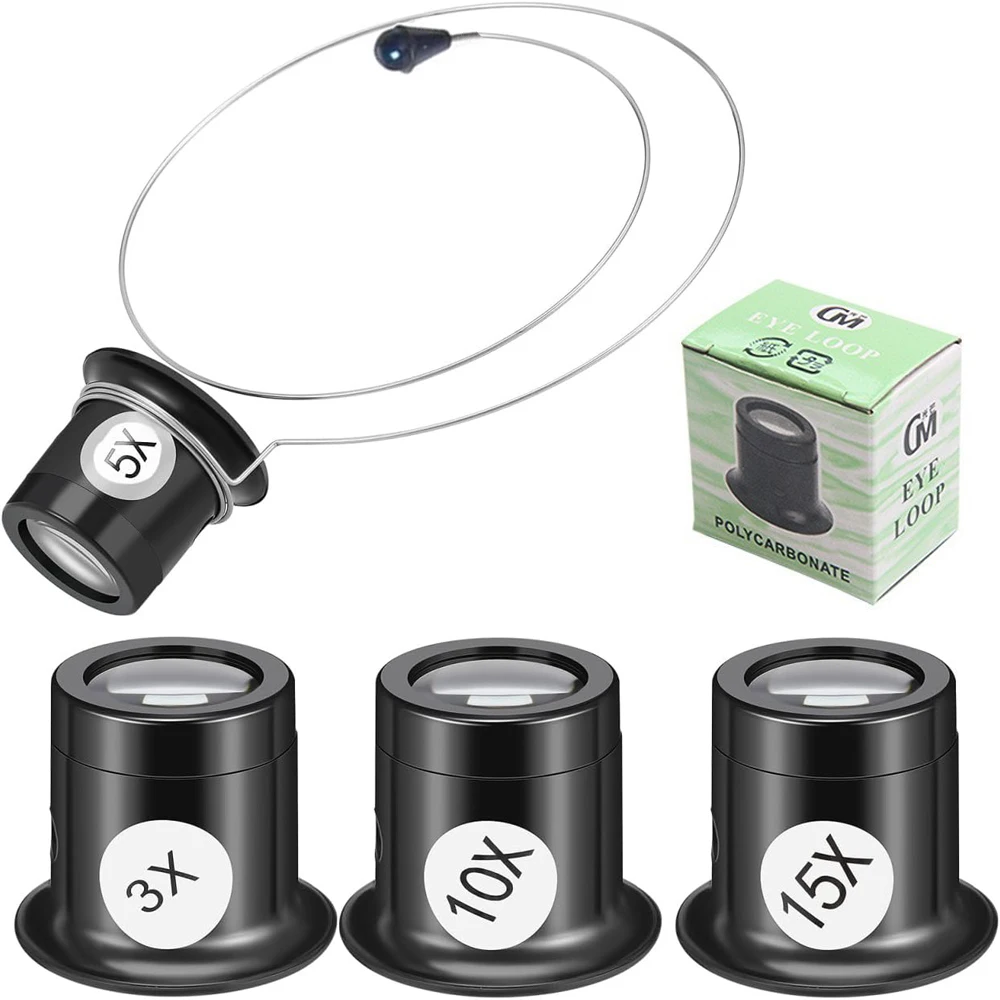 Uhrmacher-Augenlupe Vergrößerungsglas Juwelier Tragbare Monokular-Lupe für Uhrenreparaturen Werkzeug 3X 5X 10X 15X Linse – Detail 1