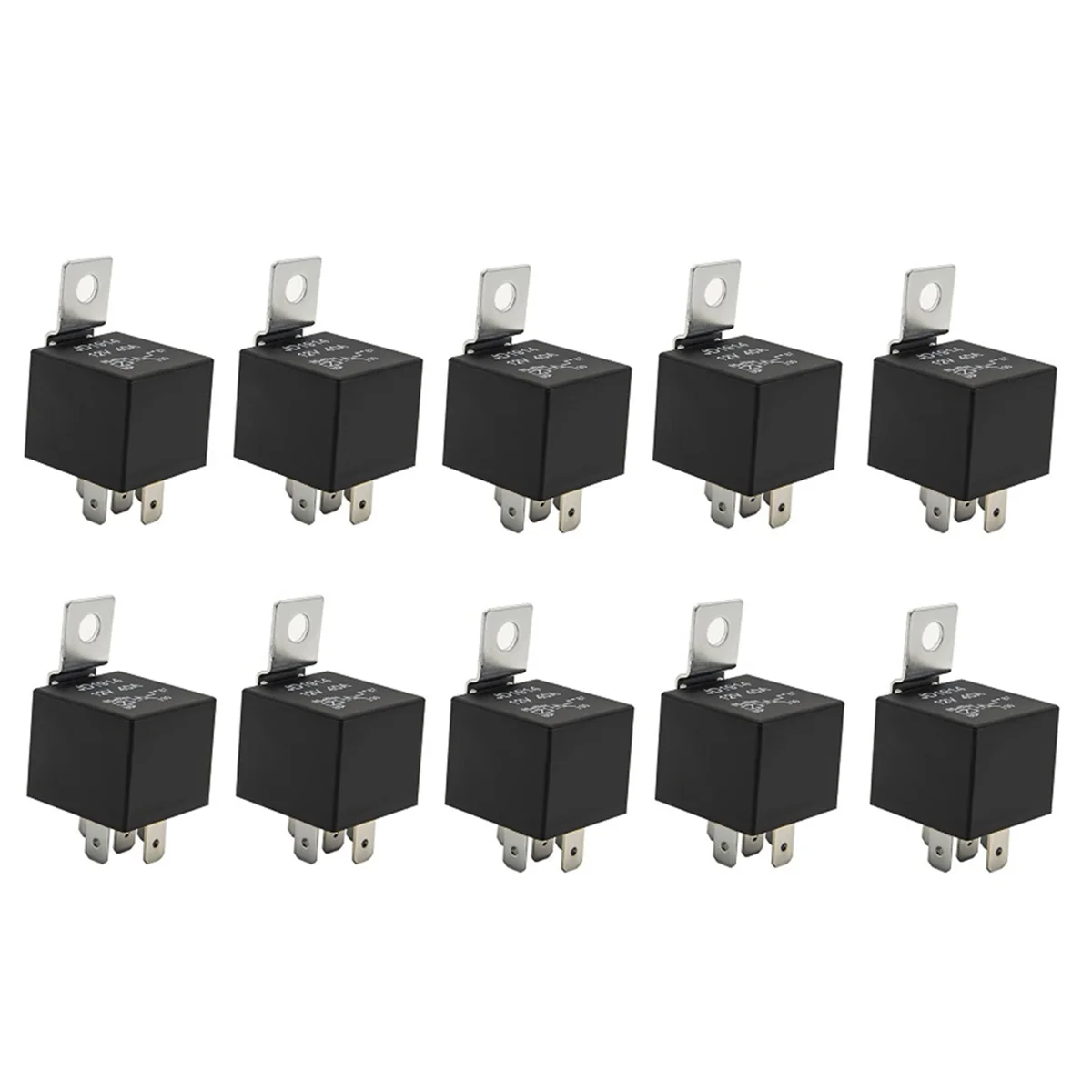 10 Pack 30/40 AMP Waterproof 5-Pin 12V Relay Switch for Automotive Marine Relays for Boats Auto Fan Cars