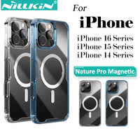 NILLKIN for IPhone 16 Pro Max 16 Plus 15 Pro Max 15 Pro 14 Pro Max 14 Pro MagSafe Magnetic Transparent Soft Silicone Phone Case