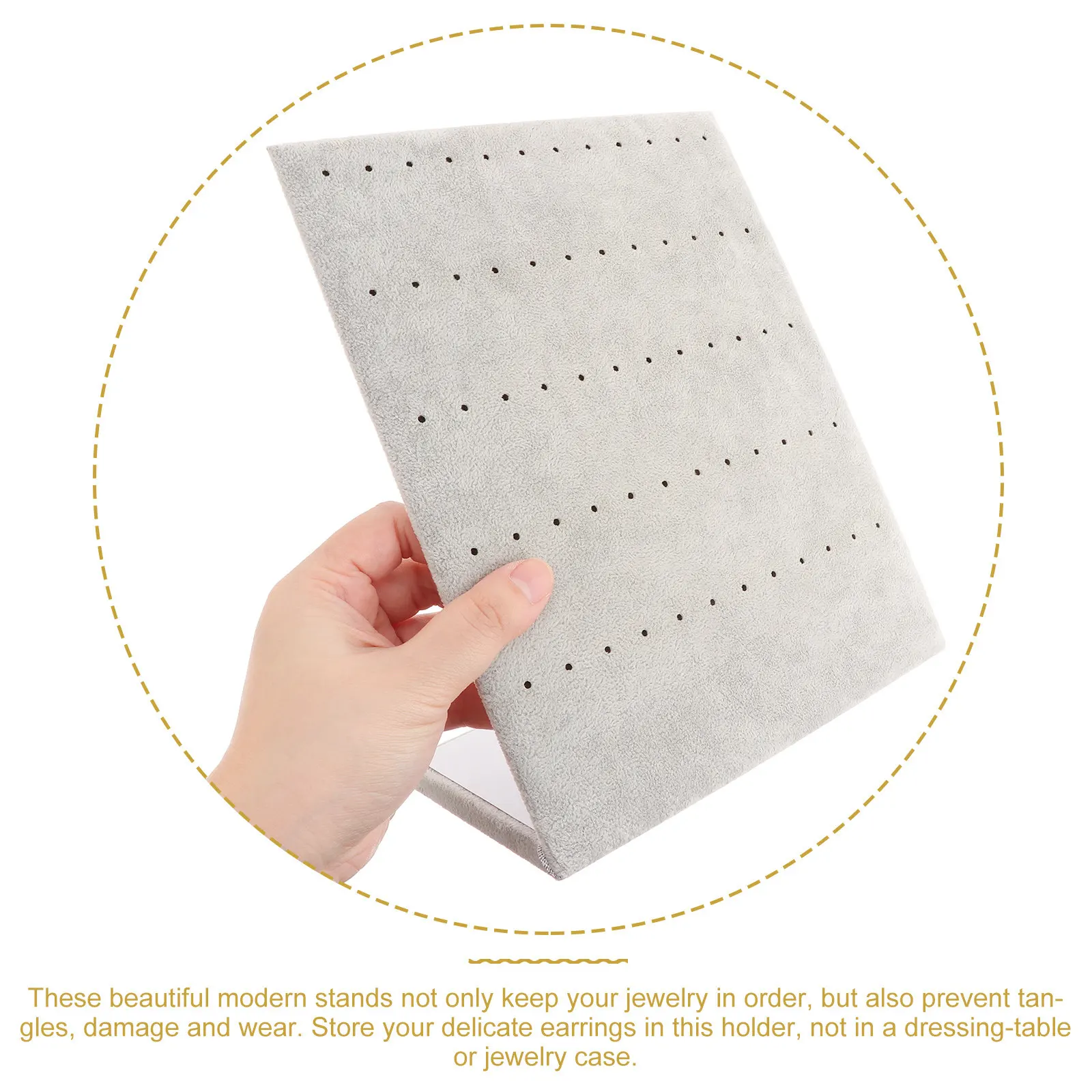 

2Pcs Premium Flannelette Earring Display Stand Jewelry Organizer Rack for Ear Studs Earrings Home Jewelry Shop Display Storage