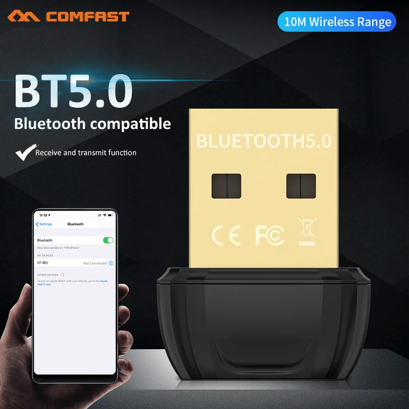 

Мини-адаптер для Bluetooth 5,0, музыкальный аудиоприемник, передатчик для ПК, динамика, мыши, ноутбука, геймпада, принтера