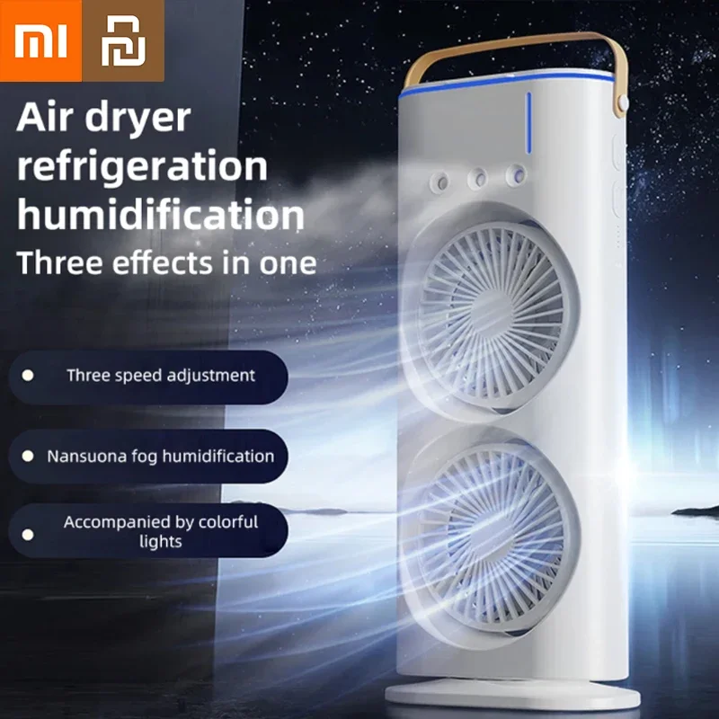 Xiaomi Youpin Spray Air Conditioning Fan Double-Headed Spray Air Conditioner Fan 3 Speeds Portable Air Cooler with Remote New