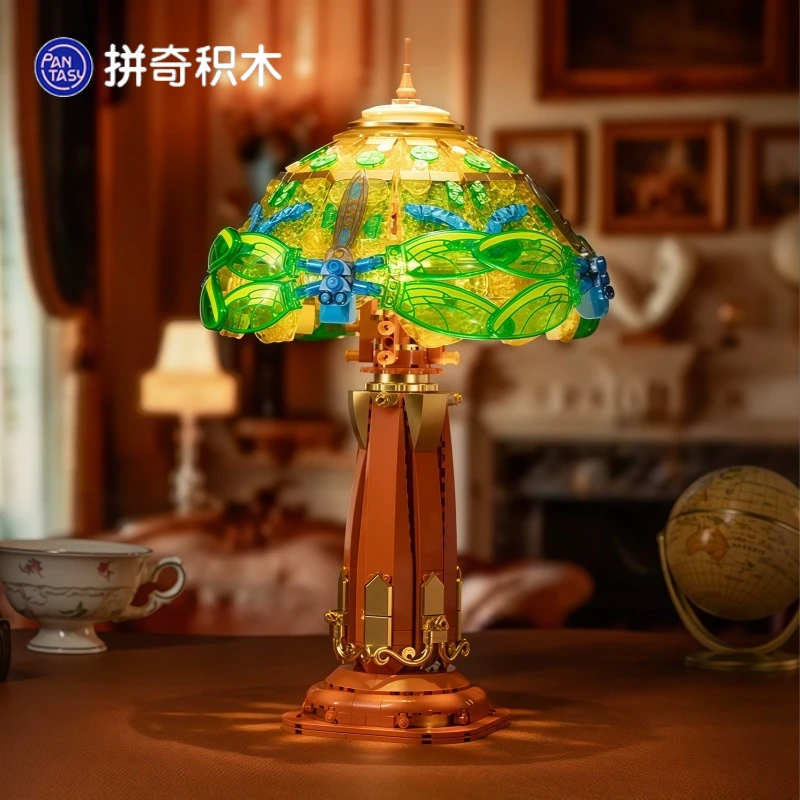 Pantasy Vintage Glass Desk Lamp Assembling Building Blocks Kawaii