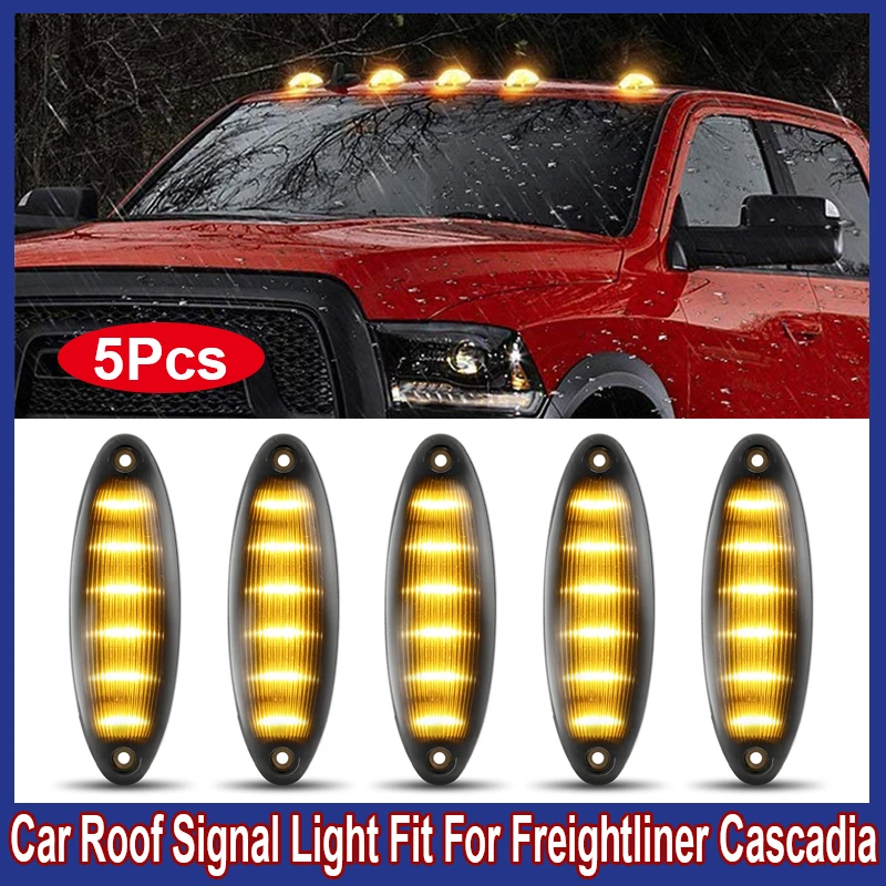 5Pcs/Set Car Lights 12 LEDs Car Roof Top Signal Light Fit For Freightliner Cascadia Replacement Car Accessories LED Signal Lamps