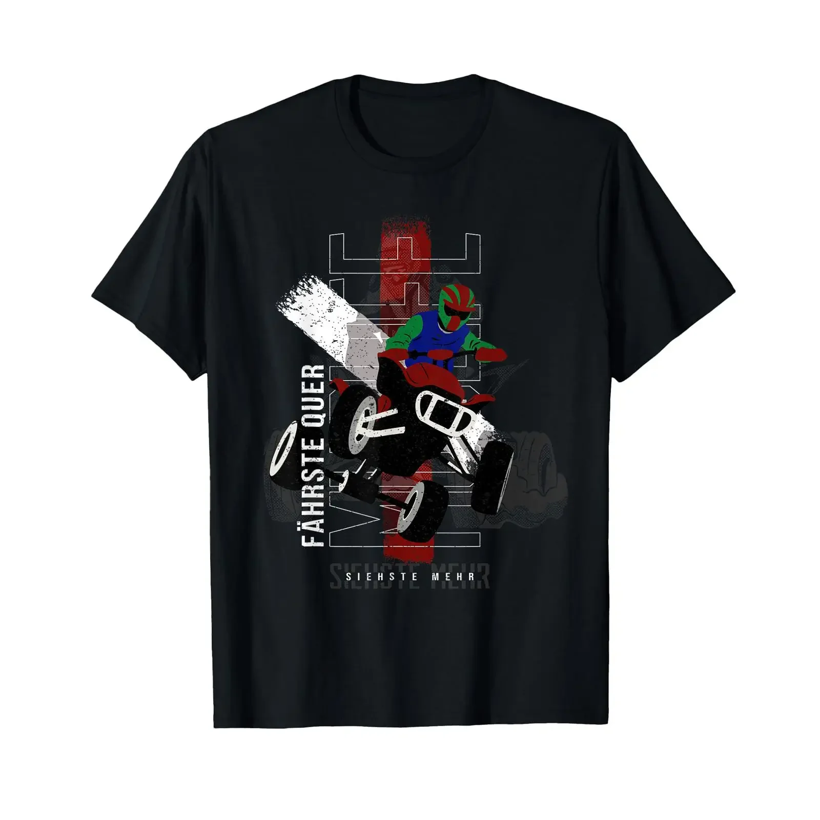 Drive sideways see more ATV Offroad Biker Quad T Shirt black size s vintage Washed Stylish homme Breathable fashion Versatile