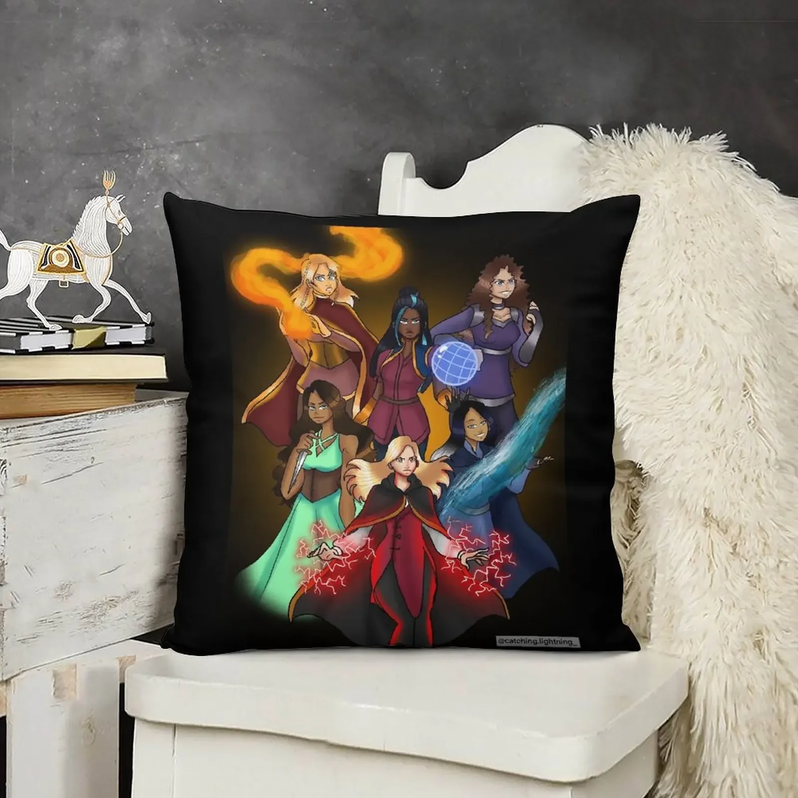 

KOTLC Girls Group Portrait Throw Pillow Luxury Sofa Cushions bed pillows pillow