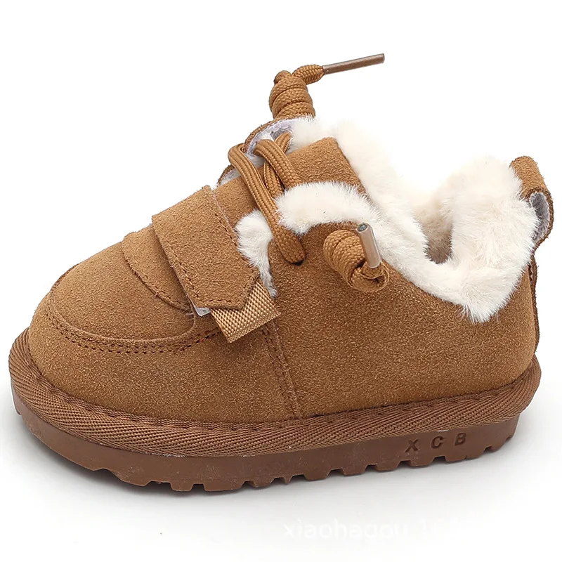 Children Snow Boots Girls Warm Plush Winter Boots Boys Non-slip Soft Sole Wearable Outdoor Casual Boots Size 15-30