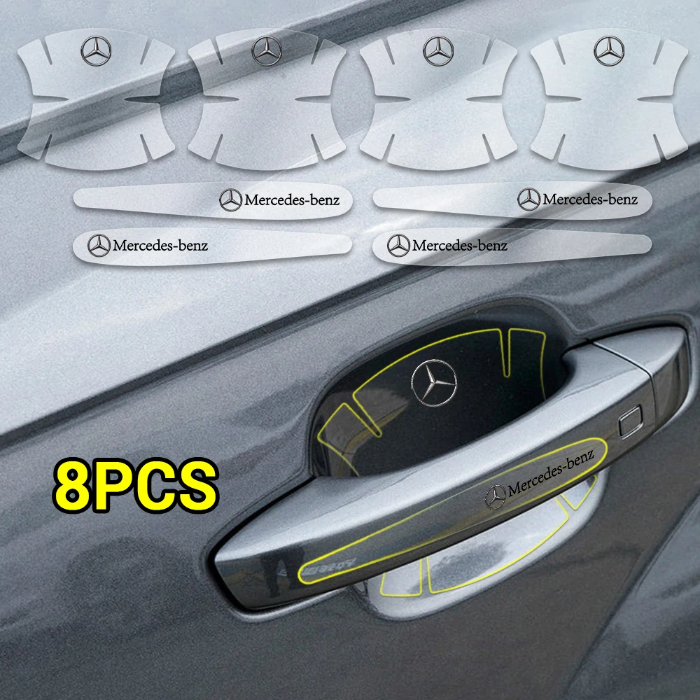 4/8Pc PVC Styling Car Door Handle Sticker Auto Anti Scratch Protective For MERCEDES BENZ W203 W204 W205 W209 W210 W211 W212 W176