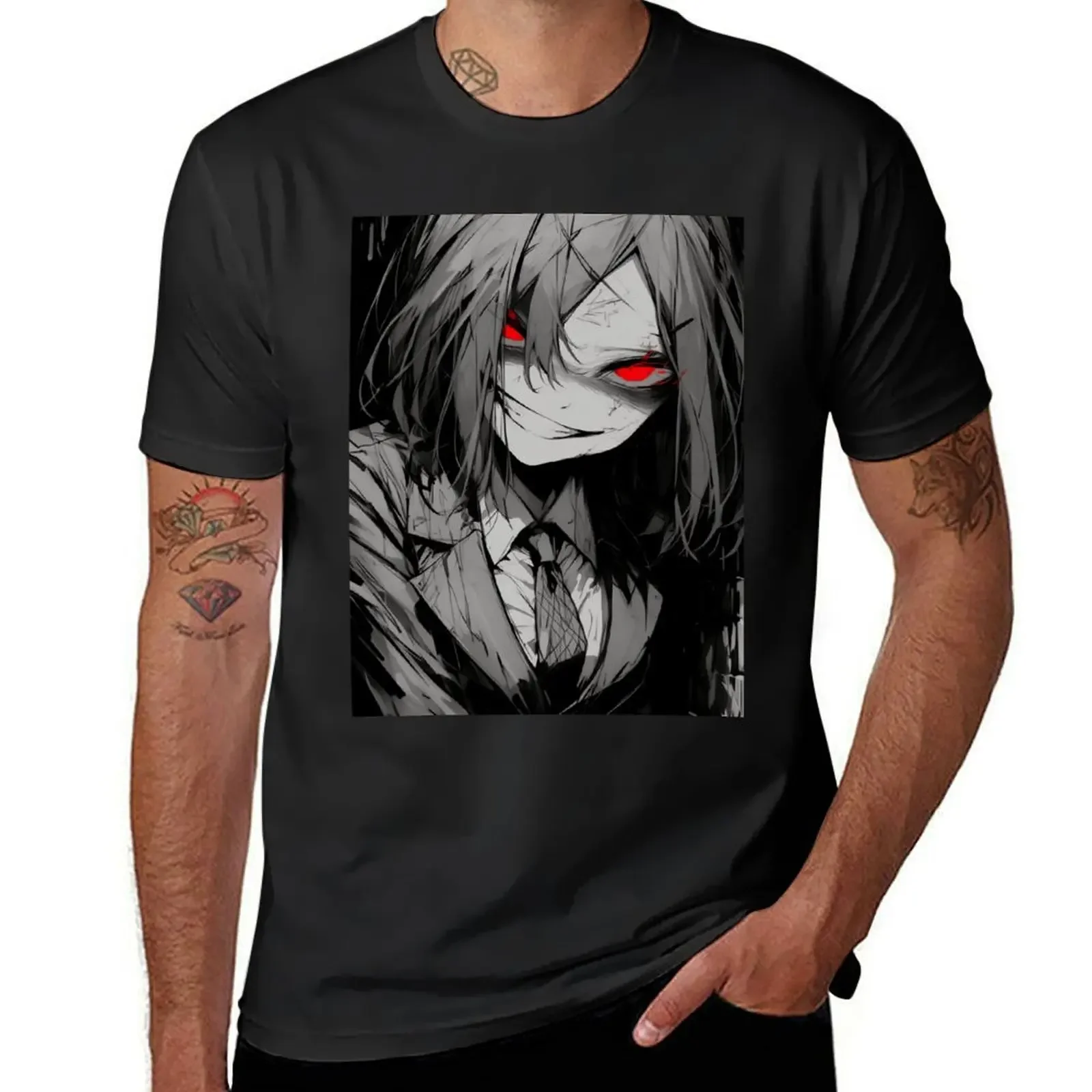 

Creepy Pop Red Eye Glow T-Shirt for a boy plus size tops rapper graphic tees oversized t shirts for men