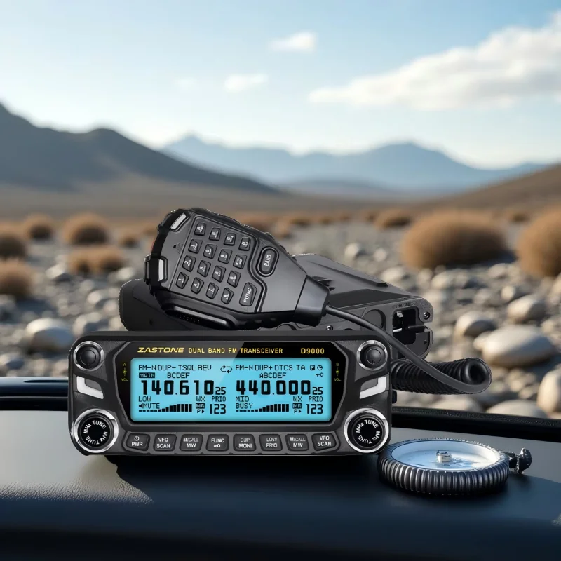 Zastone d9000 carro walkie talkie estação de rádio 50w uhf/vhf 136-174/400-520mhz rádio em dois sentidos presunto hf transceptor