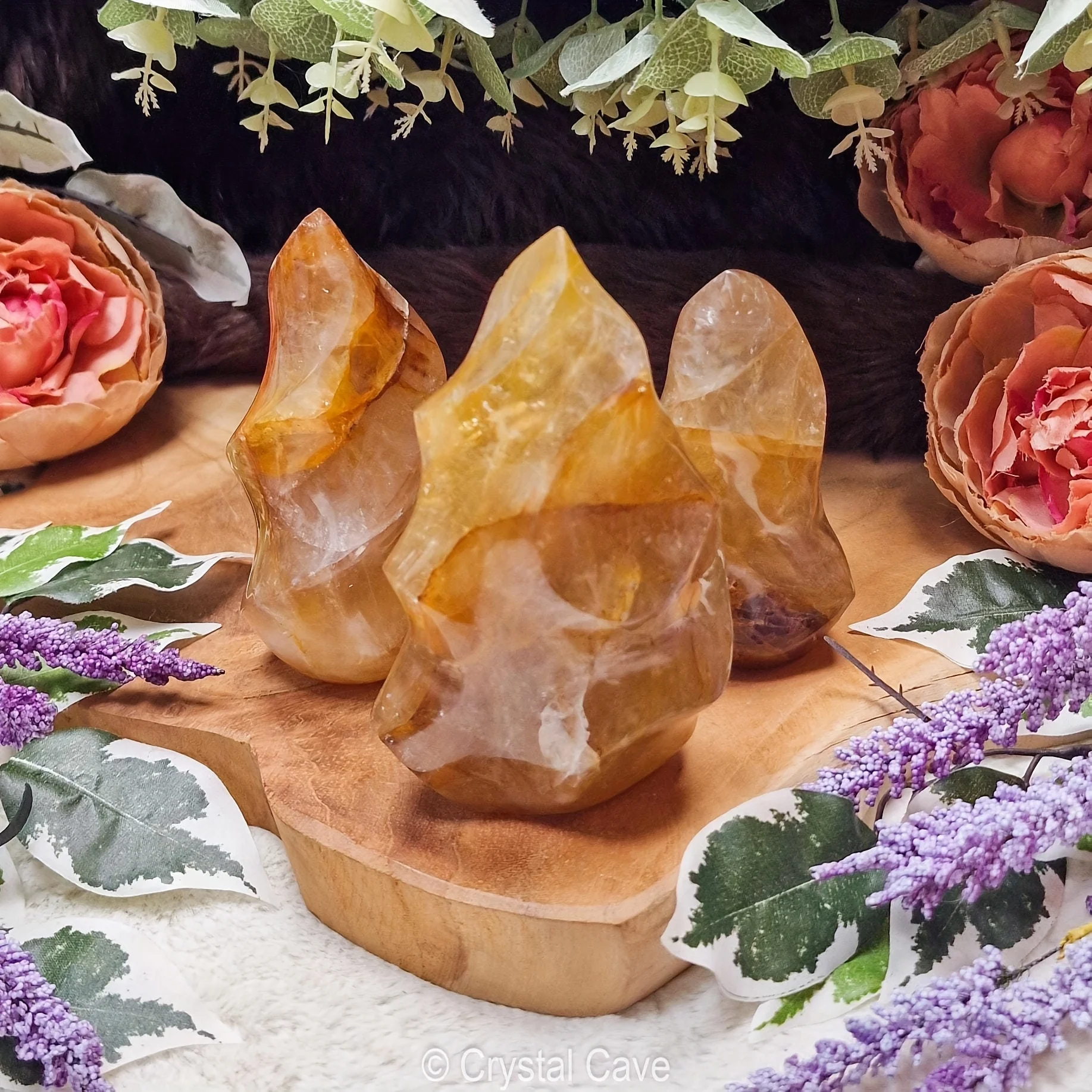1pc Beautiful Golden Healer Flame, Yellow Hematoid Quartz, a Crystal Flame, Fire Quartz Torch Flame Perfect for Home Decoration