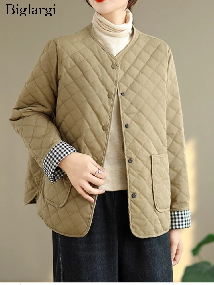 

Oversized Autumn Winter Padded Cotton Coat Women Loose Casual Fashion Ladies Jackets Long Sleeve Woman Coats