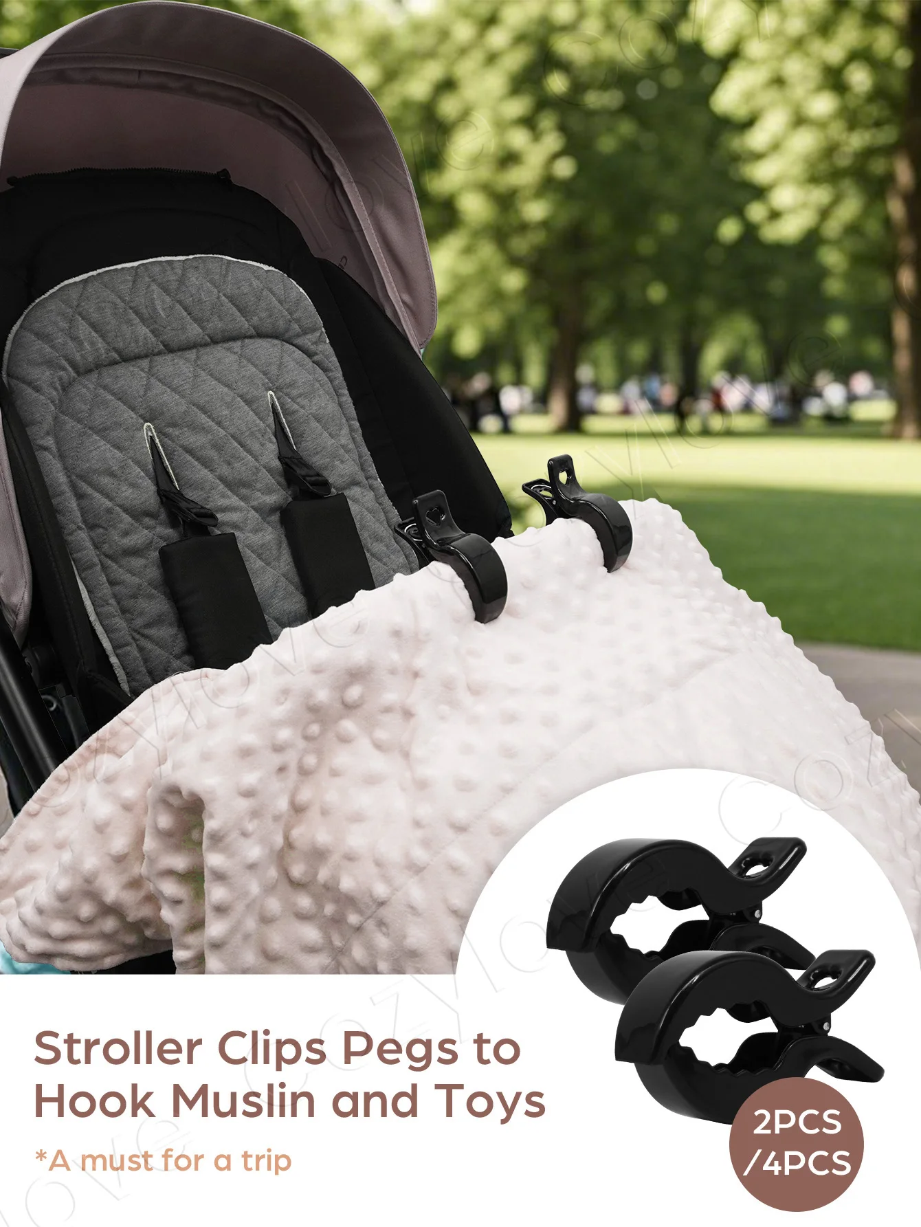 Multipurpose Baby Stroller Clips, Assorted Colors Crocodile Clamps for Blankets and Accessories