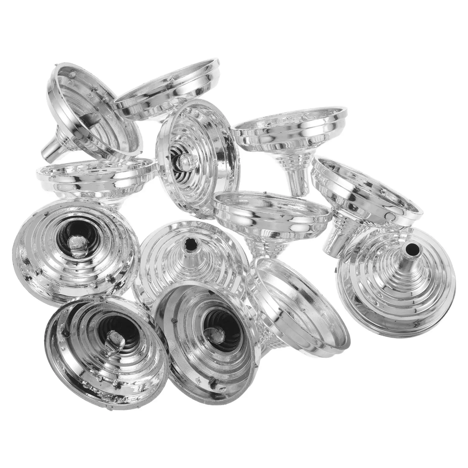 12Pcs Mini Desk Flag Stand Base Silver Stable Round Plastics Tabletop Flag Holder for Office Meeting Conference Classroom