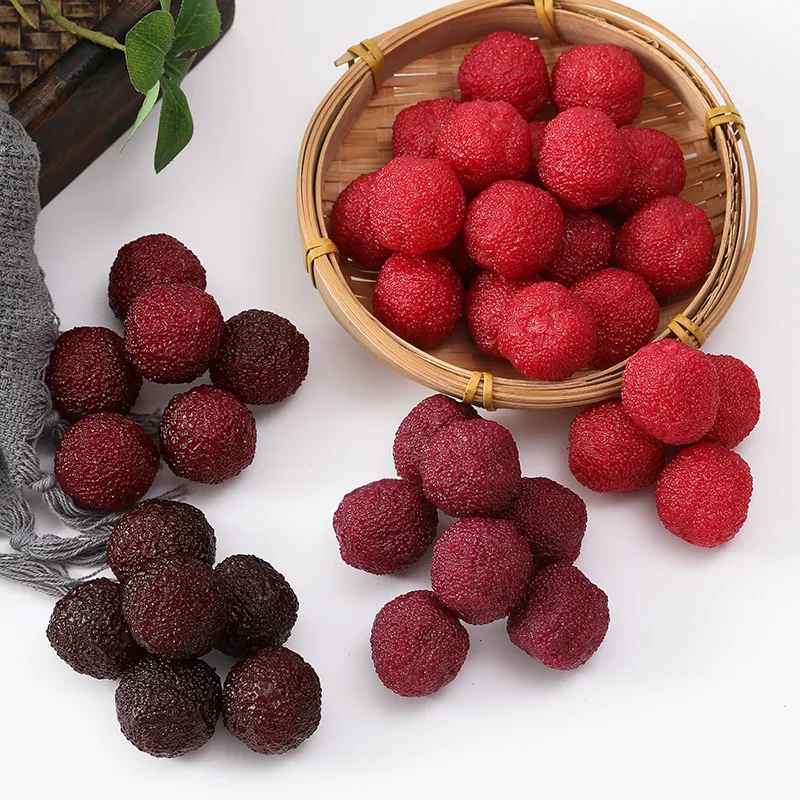 Simulation Red Bayberry Model Cabinet Photography Props Home Decoration Lifelike Waxberry Artificial Fruits Ornaments 10pc/lot
