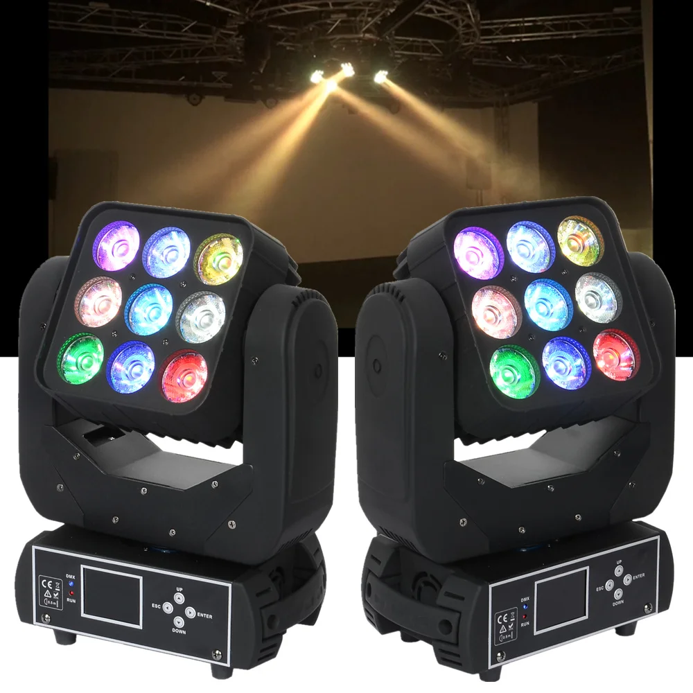 

2PCS/LOT 9x12w rgbw 4in1 dj lighting led moving head beam party disco stage light moving head club show