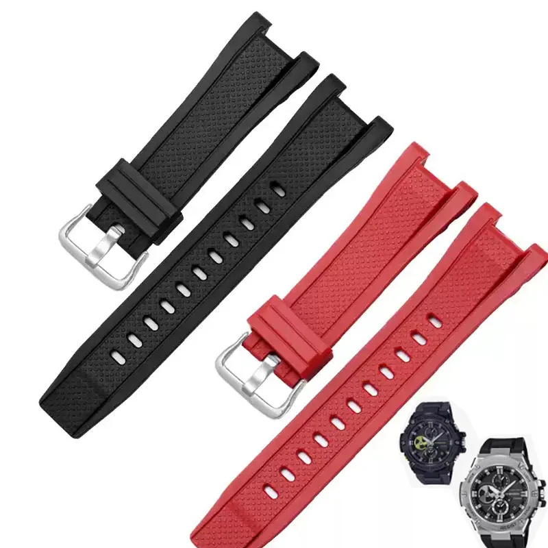 

For Casio GST Series GST-210/W300/400G/B100 Waterproof Rubber watchband Silicone watch band men straps Accessories 26*14