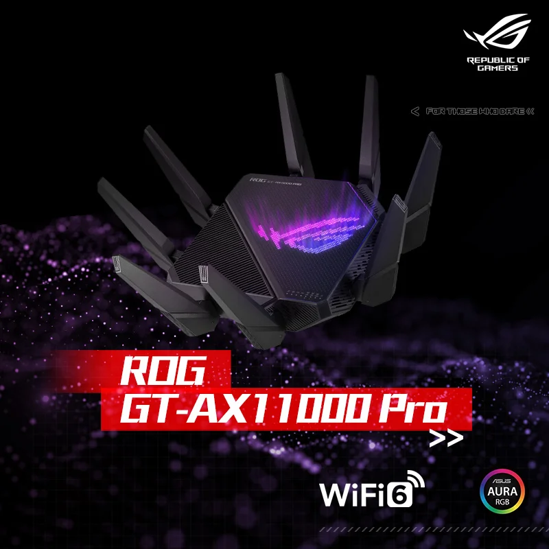 ROG GT-AX11000 Pro Gaming Router 10G+2.5G WAN/LAN custom network port 16nm Broadcom flagship male core dot matrix RGB