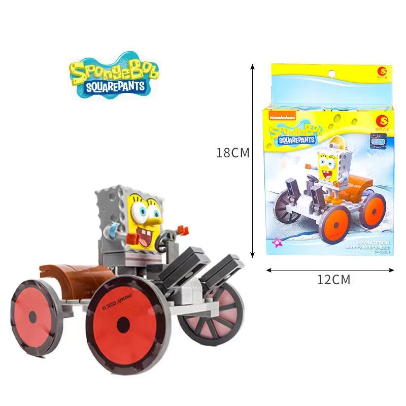 SpongeBob SquarePants Blind Box Octopus Brother Pie Big Star Crab King Castle Car Boat Puzzle Building Blocks Zabawki dla dzieci