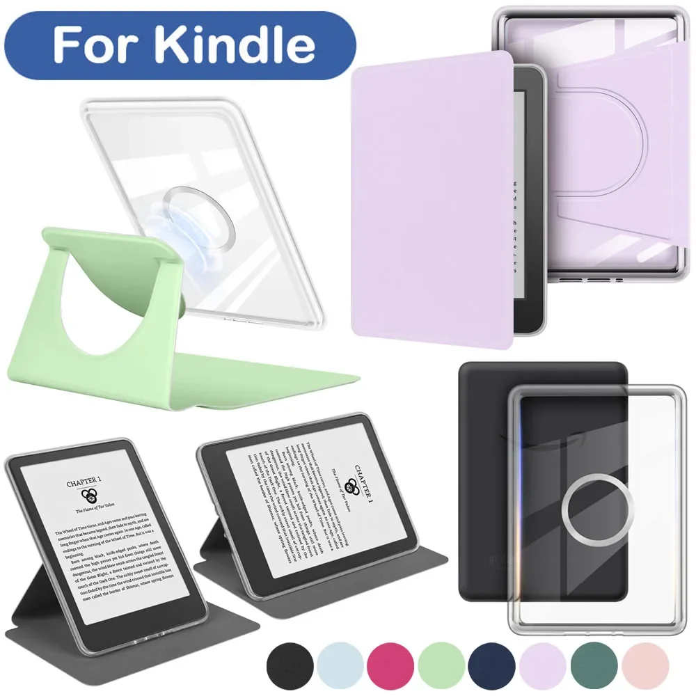 Étui à support magnétique pour Kindle 2024 2022 2021, Paperwhite Colorsoft 10e 11e 12e génération 6 6.8 7 pouces, pochette Funda