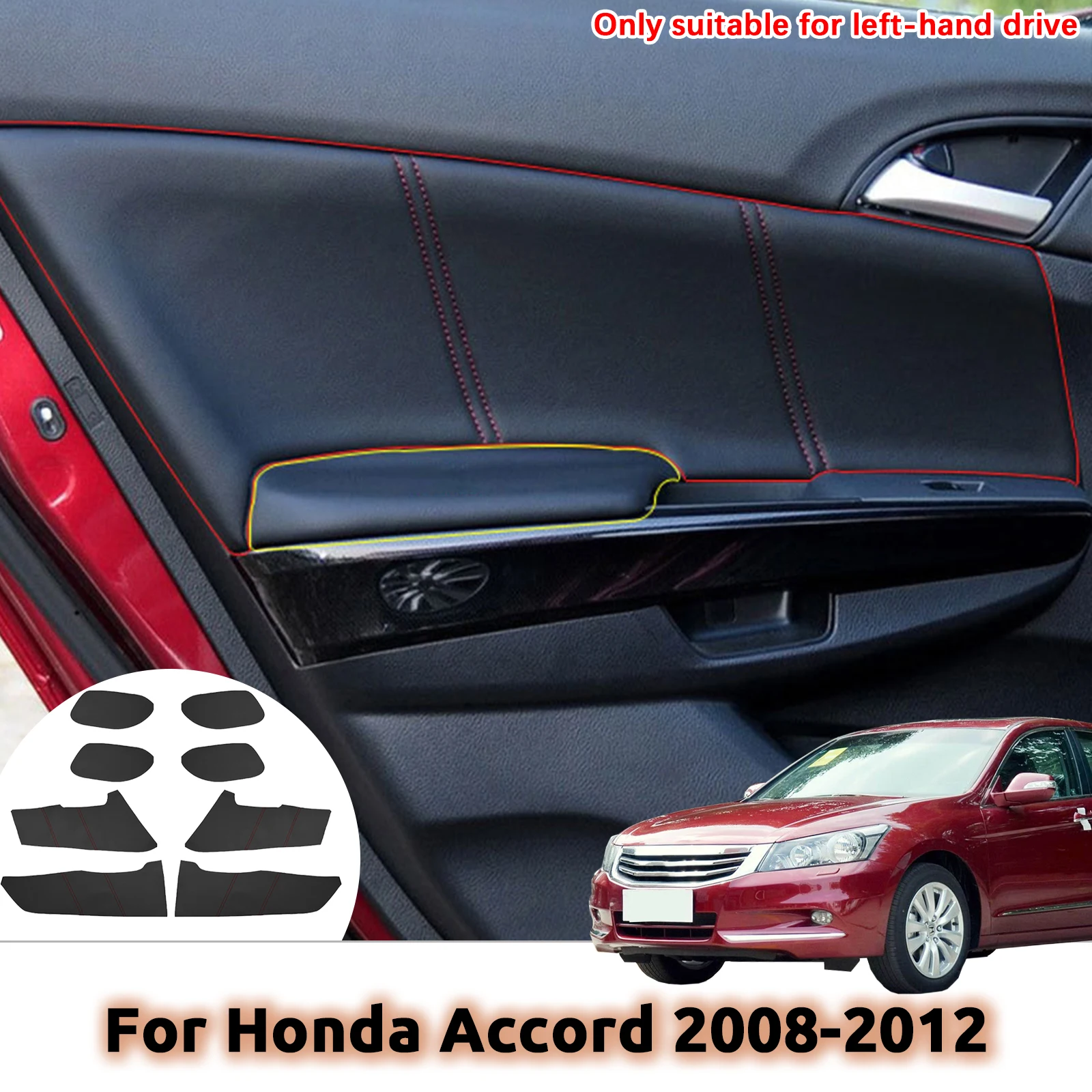 

Custom Fit For Honda Accord 2008 2009 2010 2011 2012 For Car Door Armrest Panel Microfiber Leather Cover Protective Trim