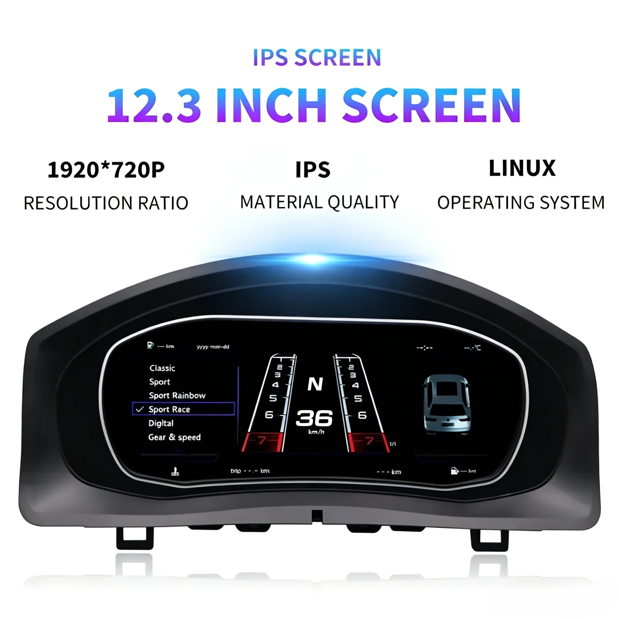 Digital Dashboard Panel Virtual Instrument Cluster Cockpit Lcd Speedometer for