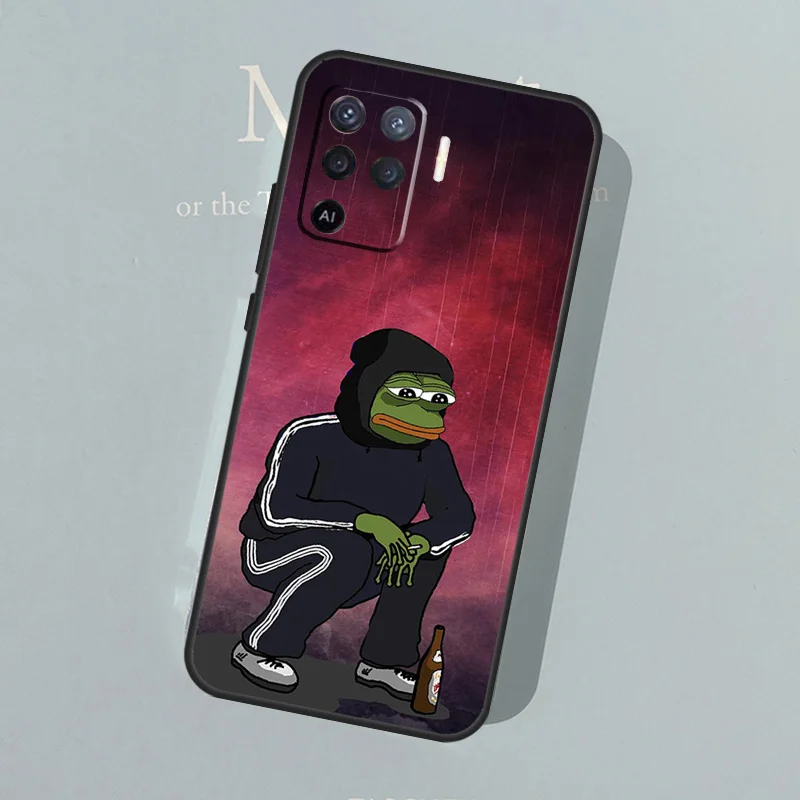 Sad Frog pepe meme For OPPO A31 A53 2020 A5 A9 A53S Case Cover For OPPO A52 A72 A54 A74 A94 A15 A83 A91 A93