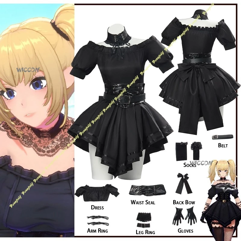 

Cosplay Costumes Anime Dress Girls Role-playing Black Clothe Skirt Gr Okkk Sock Waist Seal Daily Party Stage Christmas Halloween