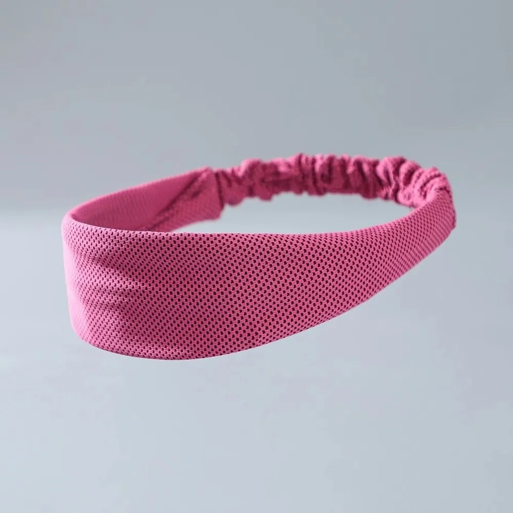 Summer Breathable Sport Headband Sweat Absorbent Quick Dry Cool Elastic Headband Fitness Sweatband Running