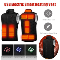 Intelligent Headed Waistcoat Men Women USB Electric Smart Heating Vest Zipper 9 Areas Zone for Outdoor Hunting for Sports Hiking