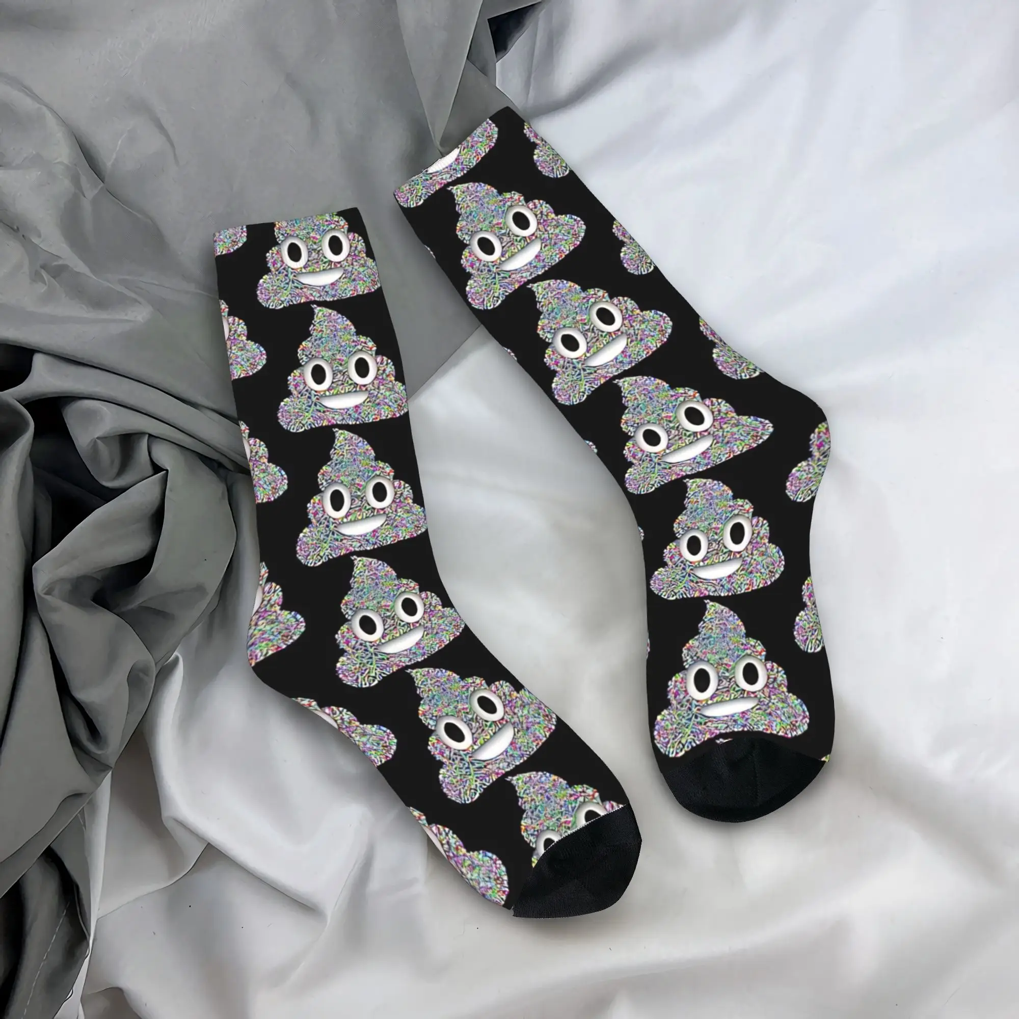 Poop Triangles Rainbow   Socks  Non Slip Stockings Men Soft Breathable Cycling Socks Spring Gothic Printed Socks