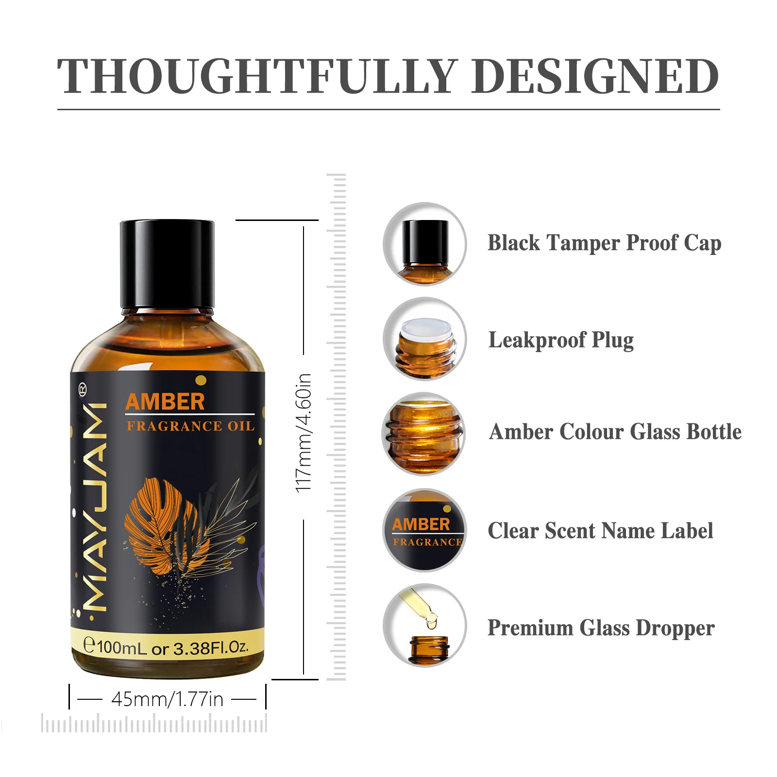 MAYJAM 100ml Fragrance Oil White Santal Amber Chocolate Moroccan Rose Aromatic Essential Oil for Humidifier Diffuser Gift Box - view 3