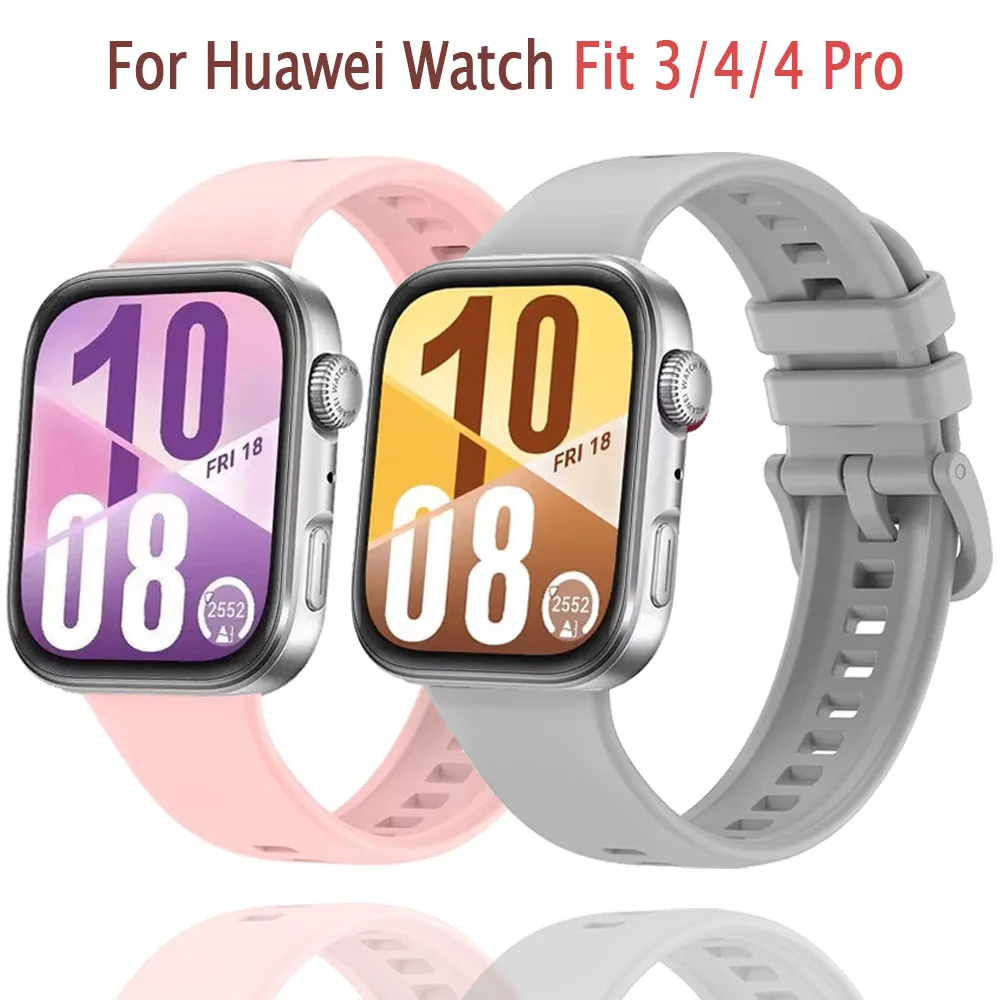 حزام سيليكون لساعة Huawei Watch Fit 4 Pro/Fit 4 حزام ملحقات الساعة الذكية سوار رياضي بديل لساعة Huawei Watch Fit 3/4 Band