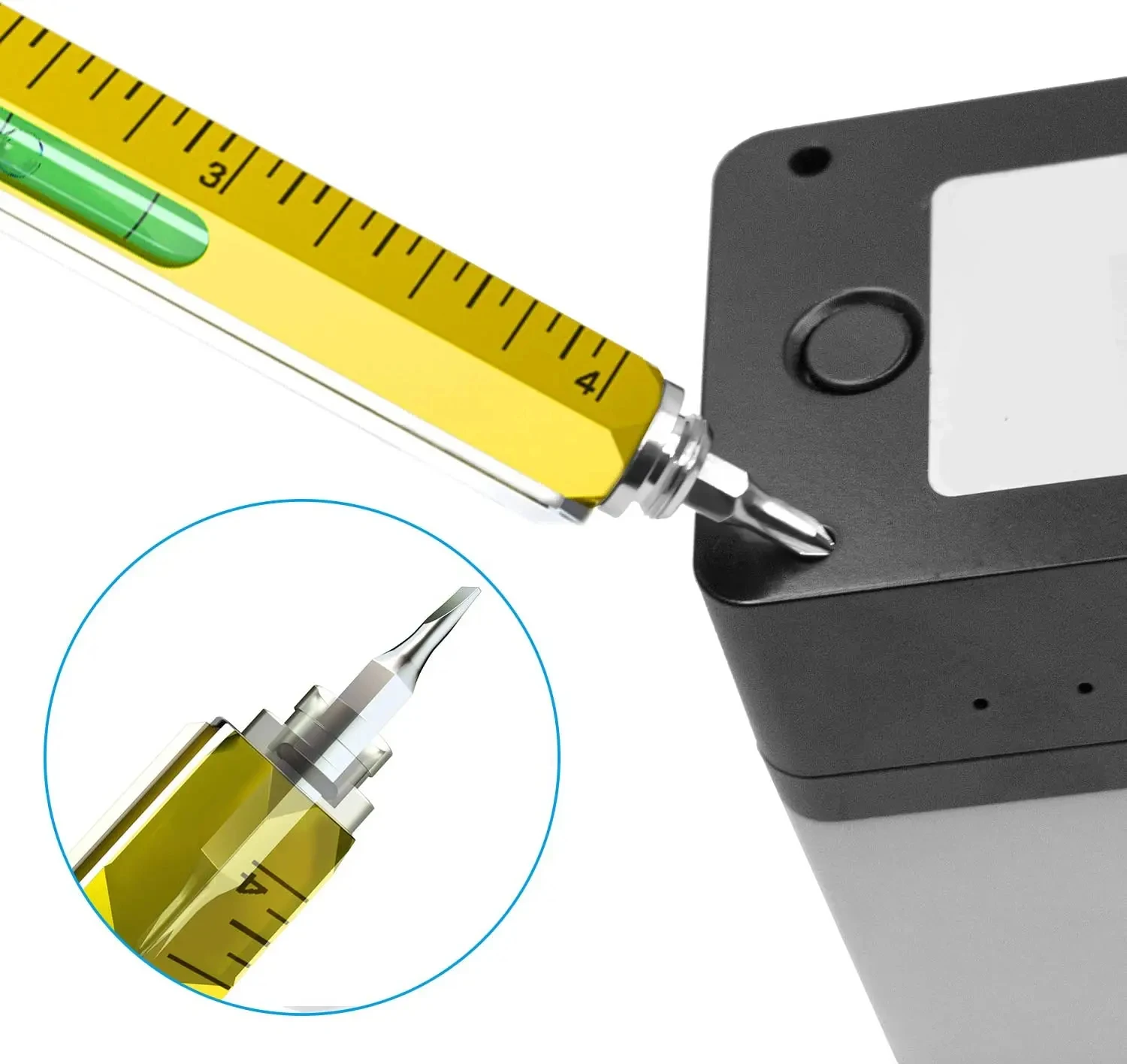 Imagem -06 - Multifunções Caneta Esferográfica com Modern Handheld Tool Medida Régua Técnica Chave de Fenda Touch Screen Stylus Spirit Level em 1