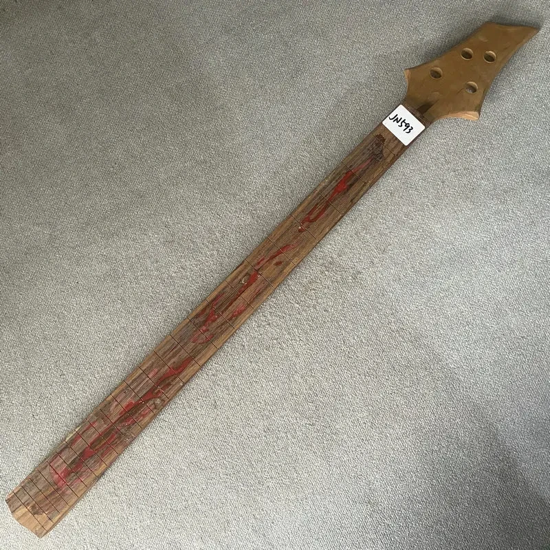 

Гитарный бас-гитарный гриф jN593 без логотипа, с огненной инкрустацией, 4 струны, необработанные лады, клен+палисандр, для правой руки, DIY-деталь, незаконченный