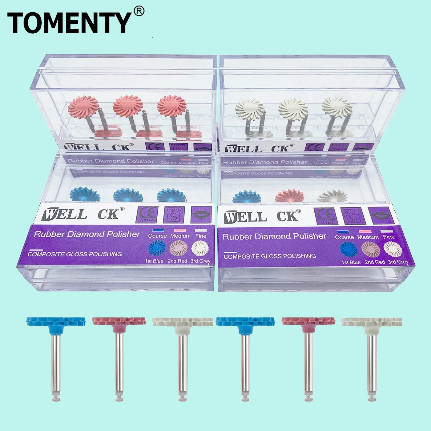 

6Pcs Dental Rubber Polisher Composite Resin Polishing Diamond System RA Disc Kit 14mm Spiral Flex for Dental Tools