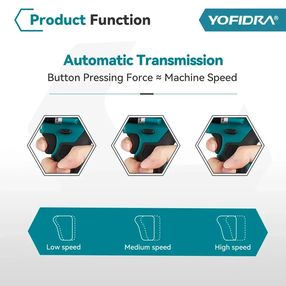 YOFIDRA 13MM 35+3 Drehmoment Bürstenloser Elektrischer Schlagbohrer 3 IN 1 Kabelloser Elektrischer Schraubendreher DIY-Elektrowerkzeug für Makita 21V Akku – Detail 10