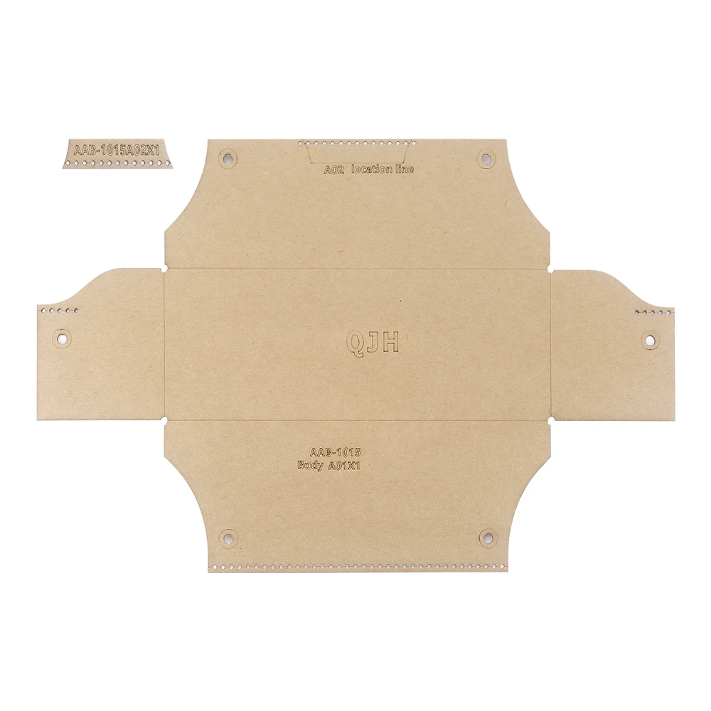 1set DIY Kraft Paper Templates for Handmade Leather Simple Pen Bags & Glasses Storage Bags, Paper with Hole Sewing Stencil Mold