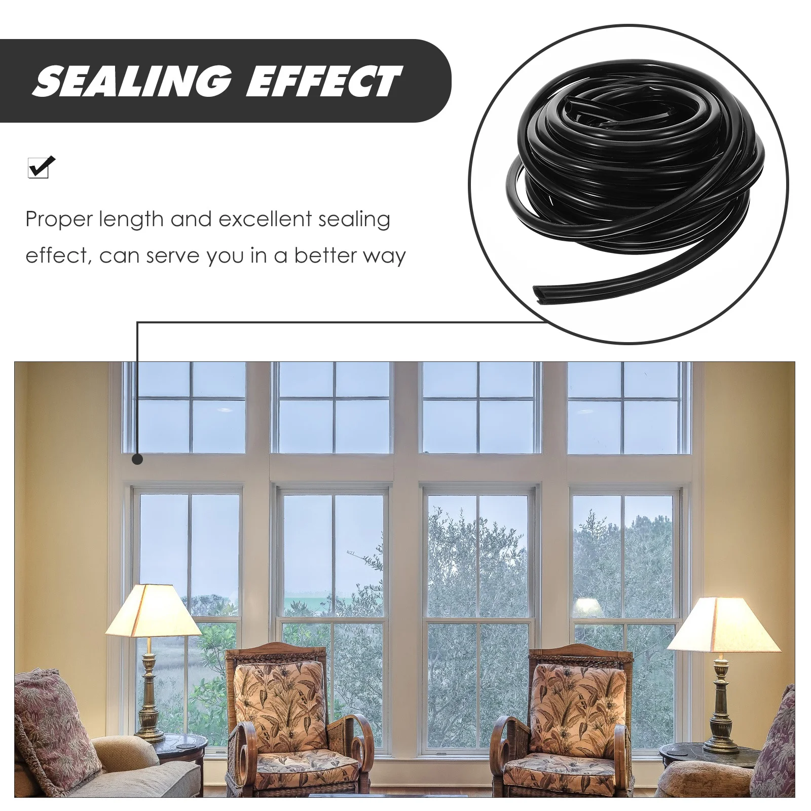 

Window Seal Strip Easy Install Windproof Door and Window Seal Weatherstripping Strip for Cold Air and Noise Reduction