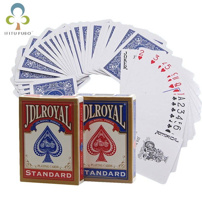 Jdlroyal pôquer vermelho/azul cartas de jogo regulares baralhos selados padrão truques mágicos pôquer jogando cartas truques mágicos