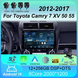 Android 16 Car Radio Carplay Auto For Toyota Camry 7 XV 50 55 2012 - 2017 Navigation GPS Multimedia Player video Stereo WIFI+4G