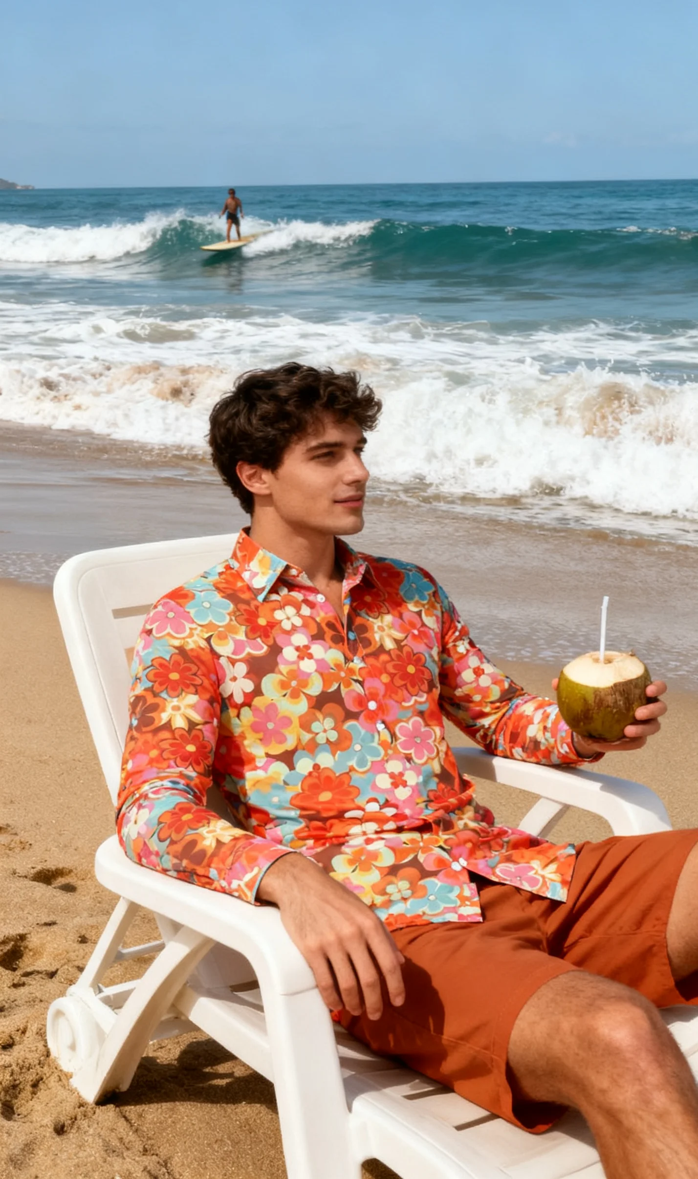 Halloween Hippie Men's Disco Hip-Hop Button Flower Retro Long Sleeve Shirt Print Flower Pullover Blouse Versatile Top