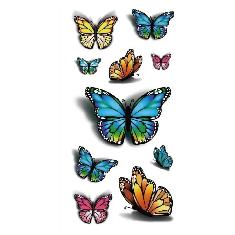 3D Rose Butterfly Scorpion Tattoo Flowers Watercolor Sexy Temporary Tattoos Stickers for Women Girls Art Fake Tattoo Waterproof