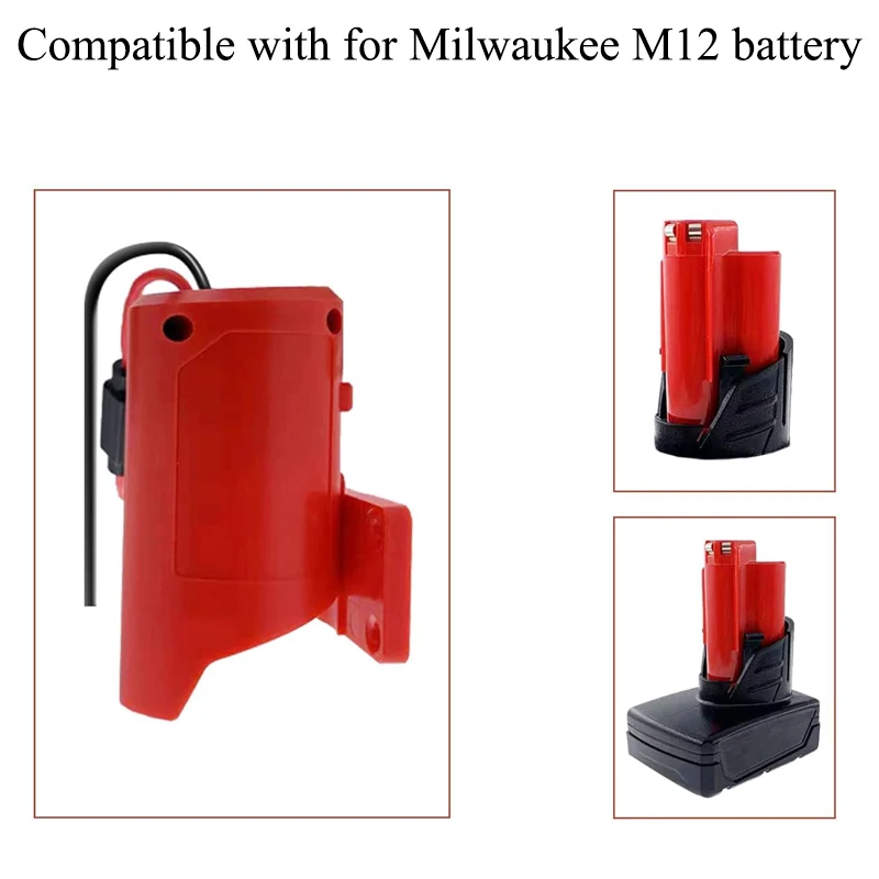 Portable Power Wheel Adapter for DIY Remote-controlled Toy Cars Suitable for M12 12V Lithium Batteries with Fuse and 12 AWG Wire