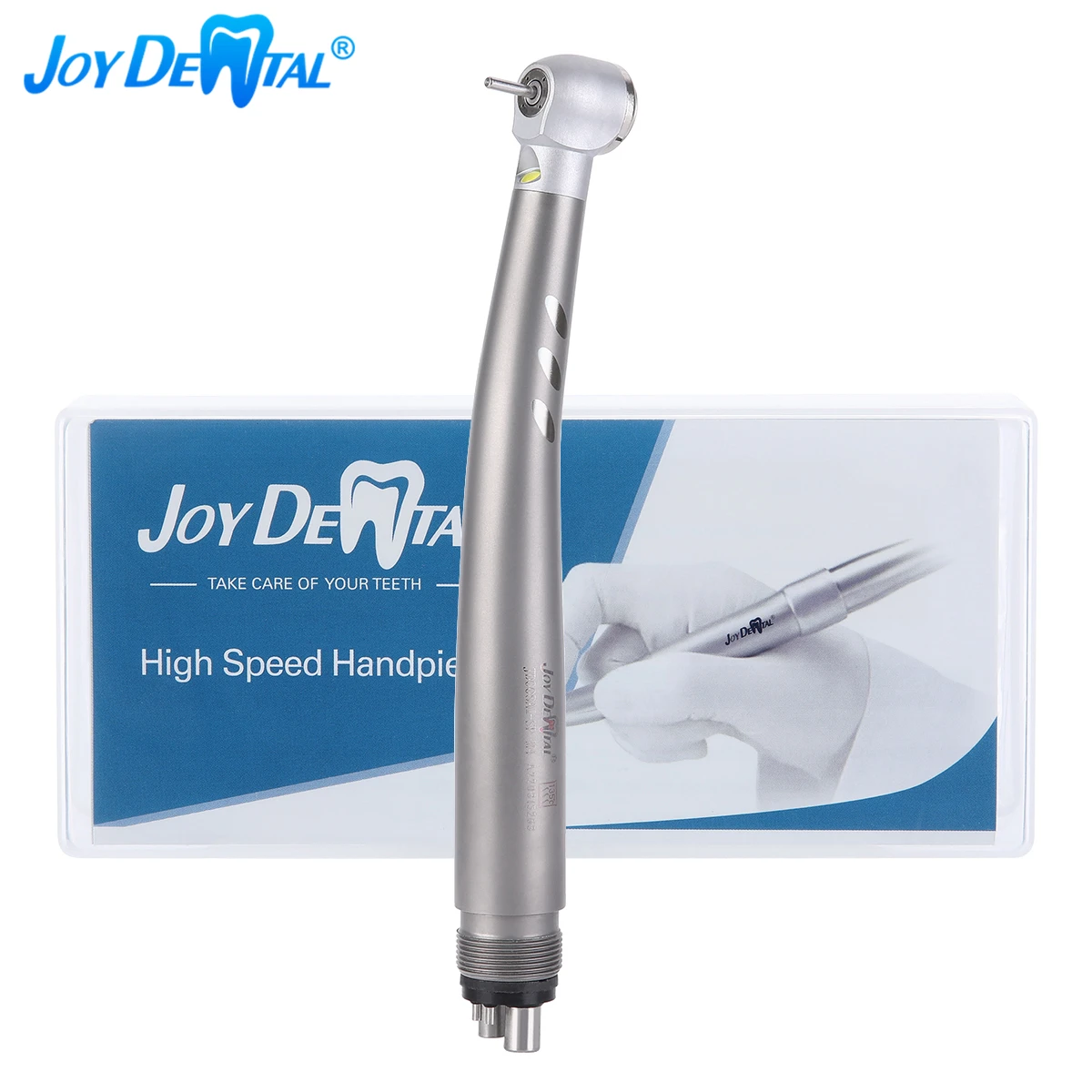 JOYDENTAL Dental LED Integrate E-generator High Speed Handpiece Ceramic Bearing Standard Head Push Button 2/4 Hole 4 Water Spray