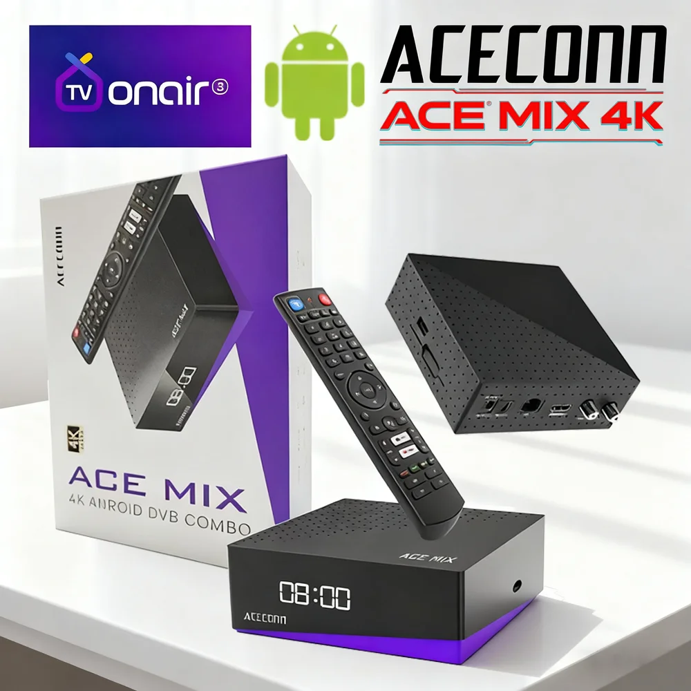 ACECONN ACEMIX TV BOX Android DVB-S2/T2/C TVONAIR3 Легко добавить IPTV Abonment Box Спутниковый ресивер 2 ГБ 32 ГБ Телеприставка