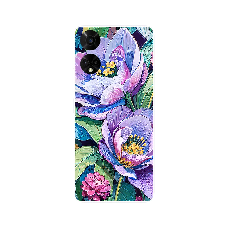 For TCL 50 5G Phone Case Fashion Flowers Soft TPU Silicone Painting Back Cover for TCL 50 T613K TCL50 5G Funda Coque