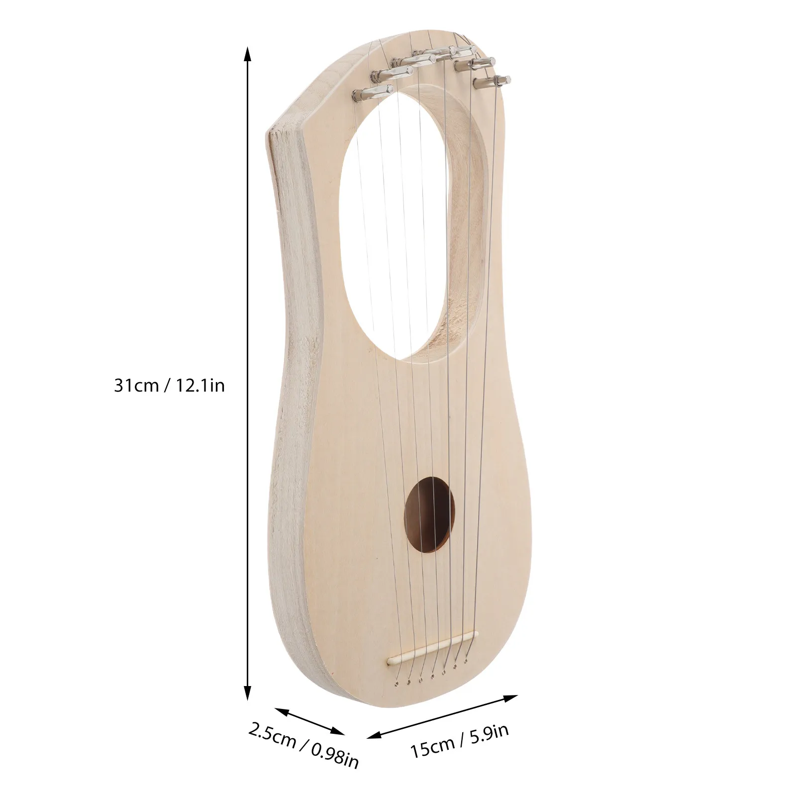 7-String DIY Wooden Lyre Harp Kit for Beginners – Easy Assembly Musical Craft Instrument