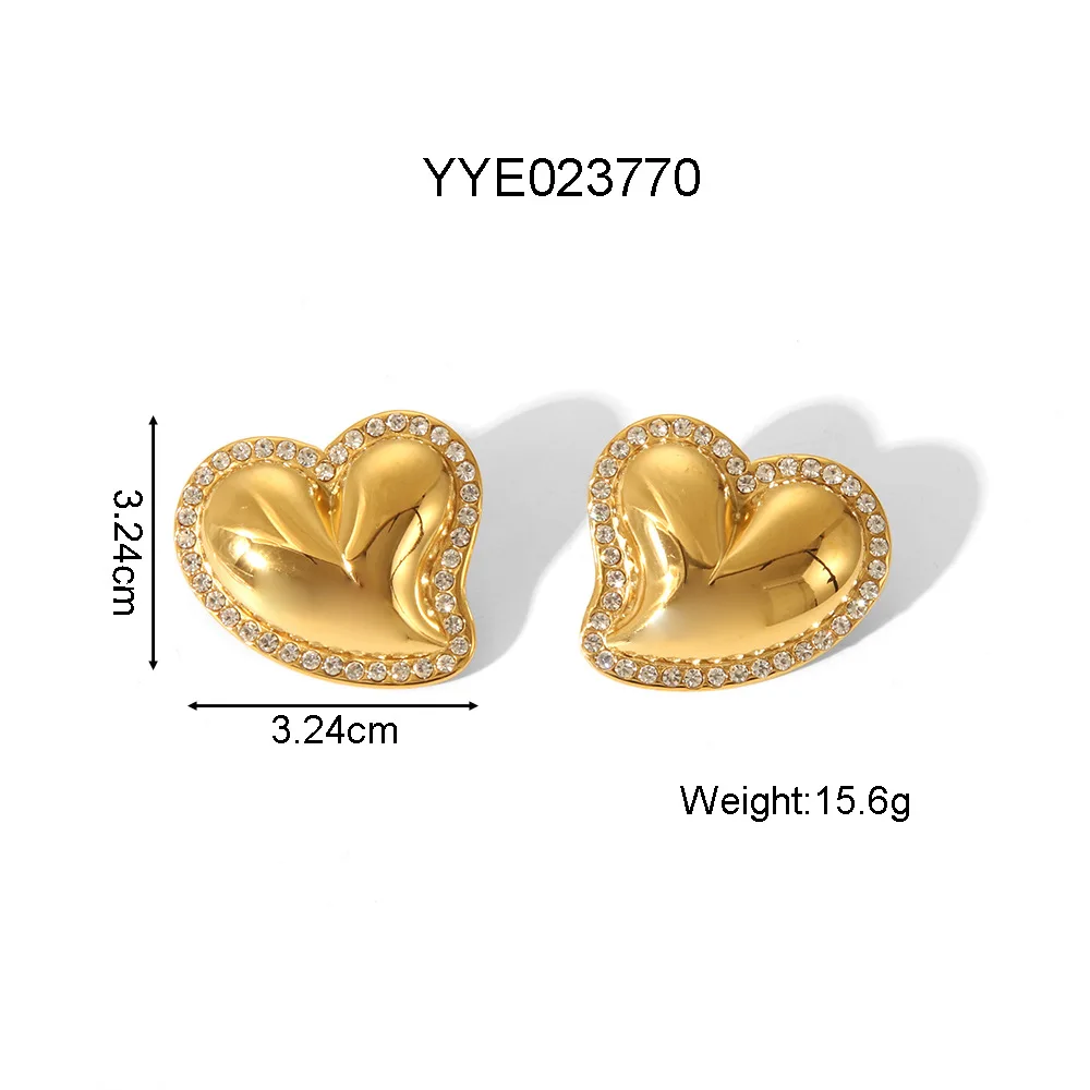 أقراط على شكل قلب من الفولاذ المقاوم للصدأ للنساء، إكسسوار أذن على شكل صدفة