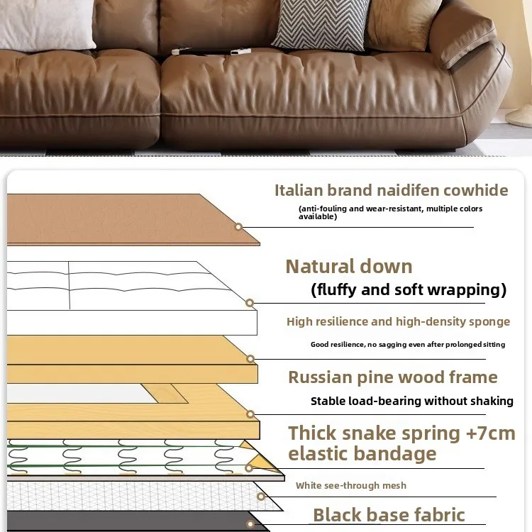 Anpassbares Ledersofa, einfaches modernes Wohnzimmer modern